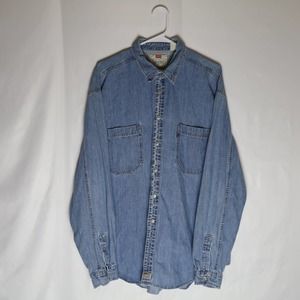 Levi's Red-Tab Men's XL Blue Denim Jeans Western Button Shirt 90's Vintage